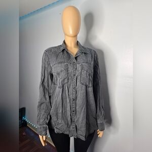 Express Boyfriend Shirt in Washed Black Size US/L